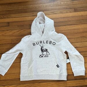 BURLEBO Kids Light Gray Hoodie with Deer Print